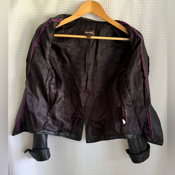 DANIER Y2K black leather Jacket size XS - Picture 12 of 15